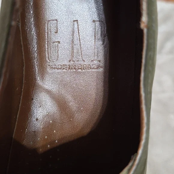 Gap Men's? Suede Leather Casual Dress Shoes Olive Green Laces Sz 9 EUC READ - Picture 2 of 10